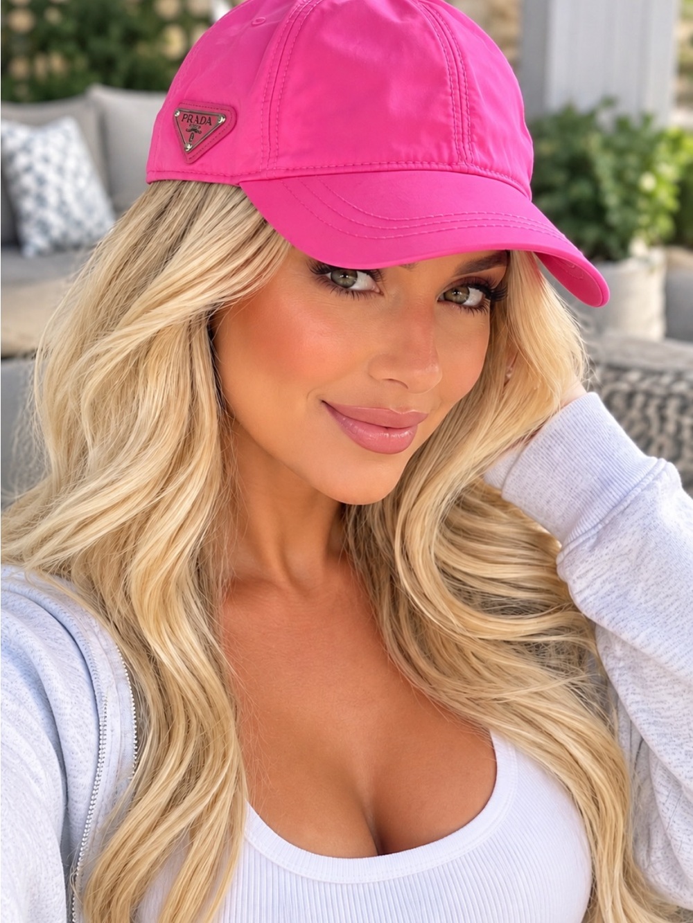 FASHION Pink Nylon Baseball Cap